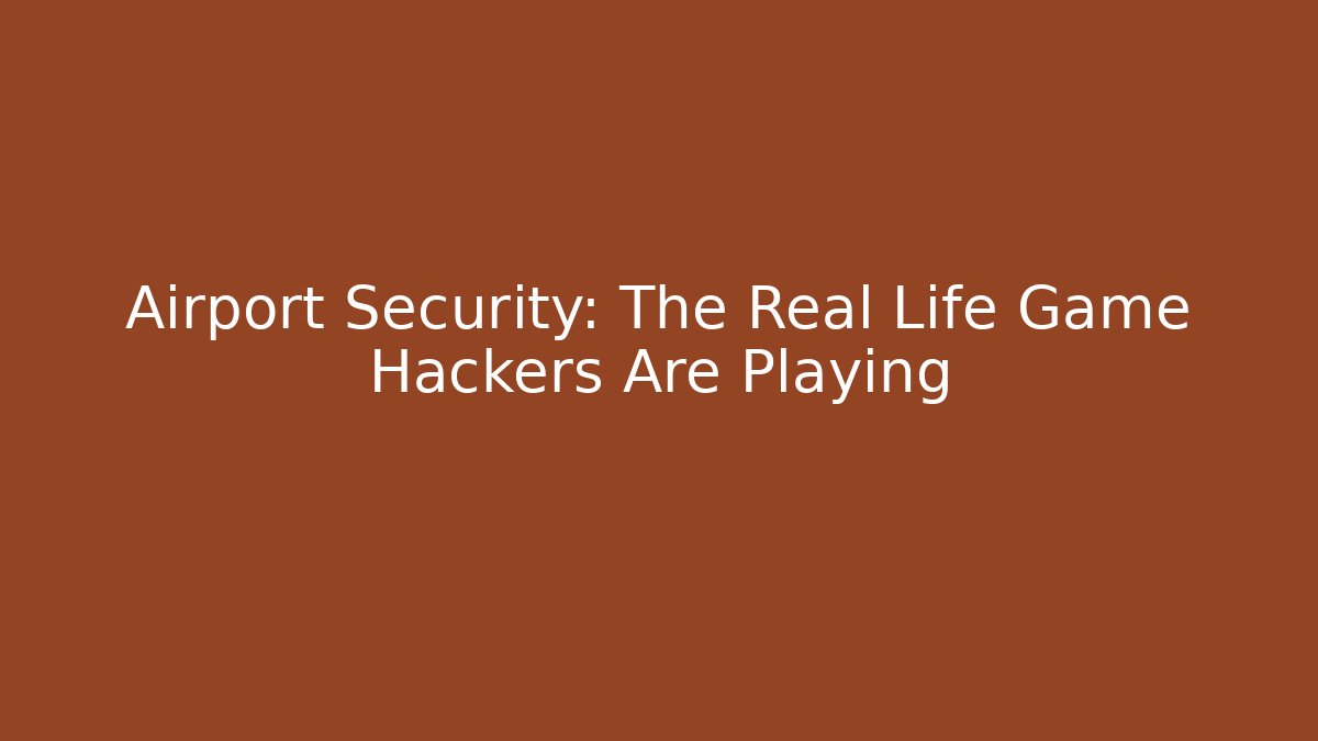 Airport Security: The Real Life Game Hackers Are Playing