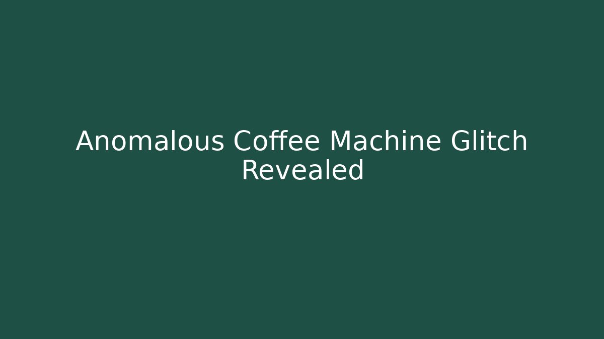 Anomalous Coffee Machine Glitch Revealed