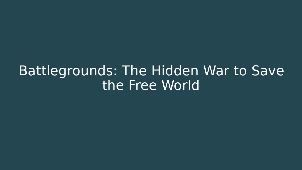 Battlegrounds: The Hidden War to Save the Free World