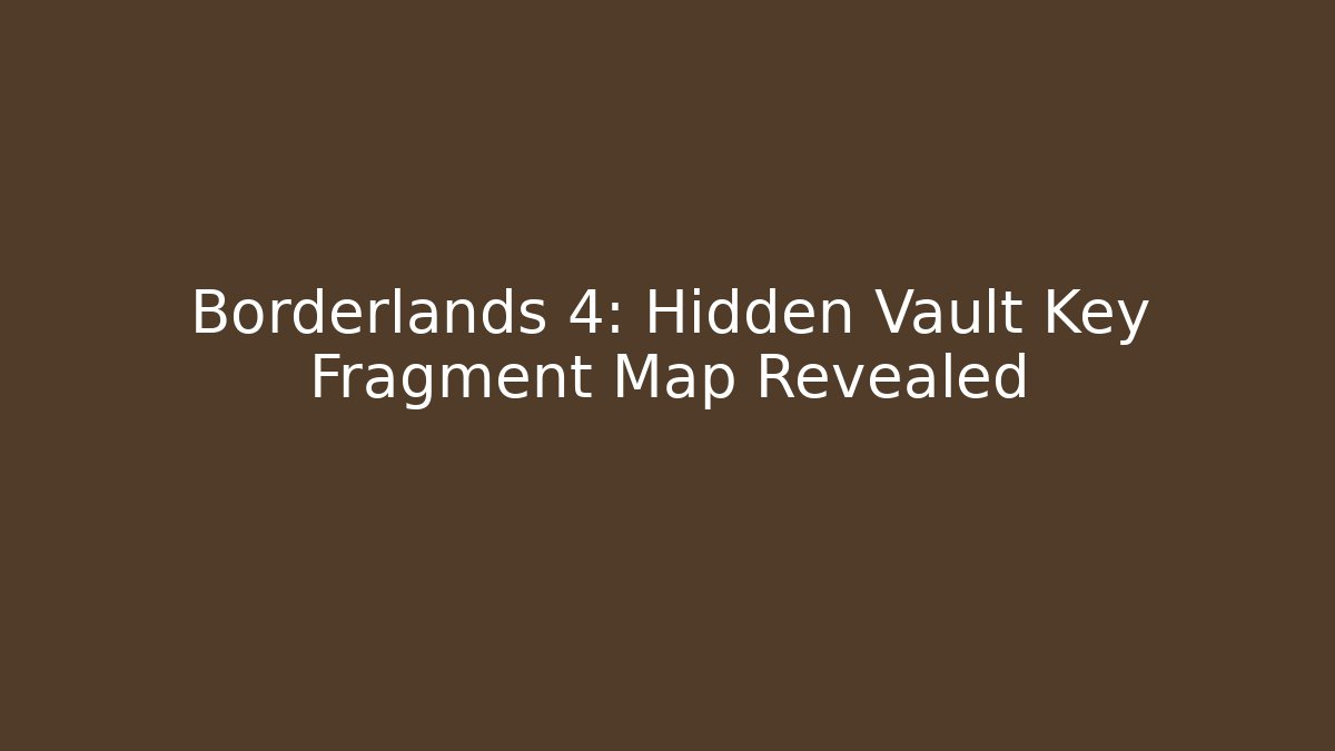Borderlands 4: Hidden Vault Key Fragment Map Revealed