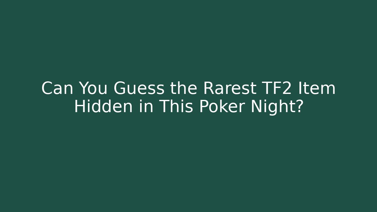 Can You Guess the Rarest TF2 Item Hidden in This Poker Night?