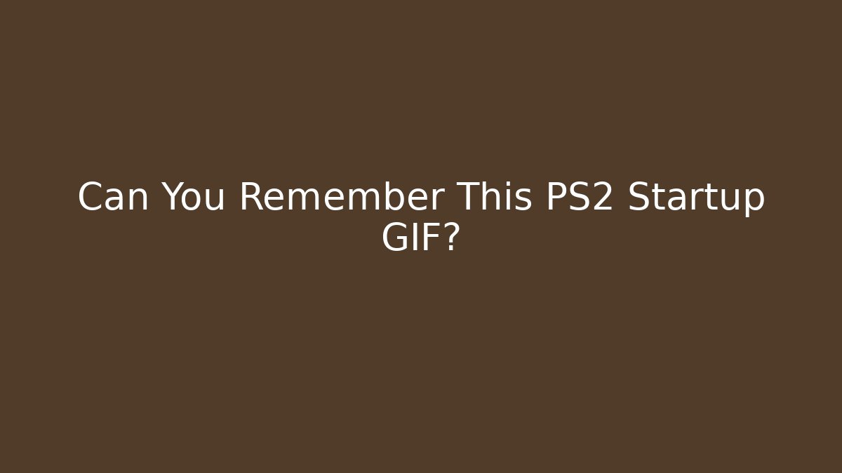 Can You Remember This PS2 Startup GIF?
