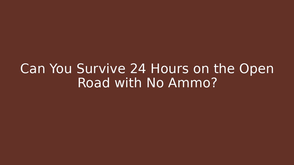 Can You Survive 24 Hours on the Open Road with No Ammo?