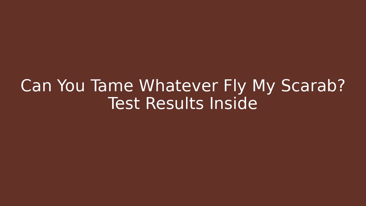 Can You Tame Whatever Fly My Scarab? Test Results Inside
