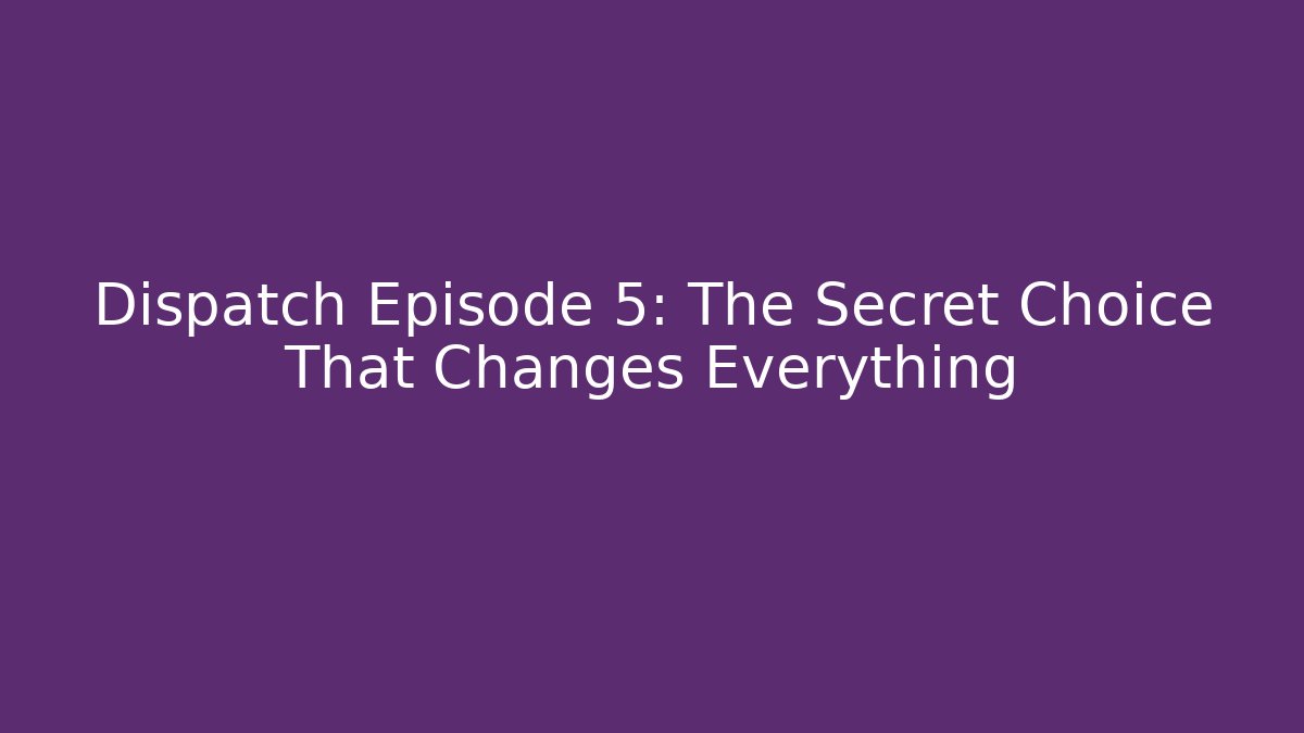 Dispatch Episode 5: The Secret Choice That Changes Everything - NADclinic