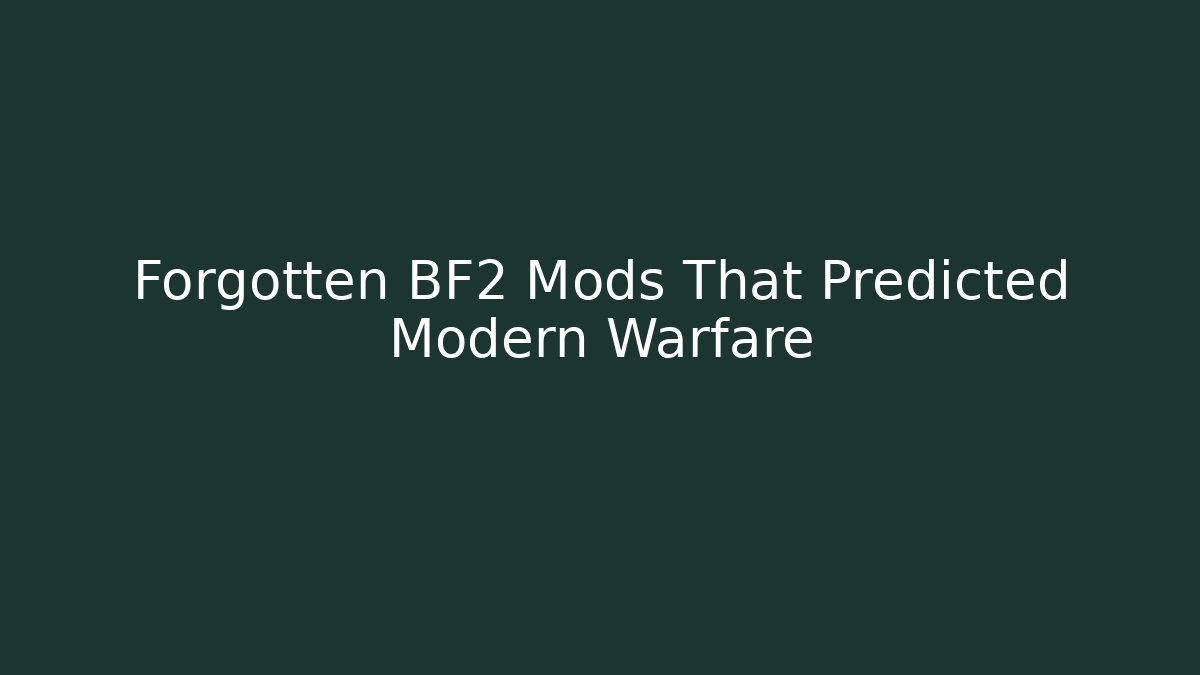 Forgotten BF2 Mods That Predicted Modern Warfare - NADclinic