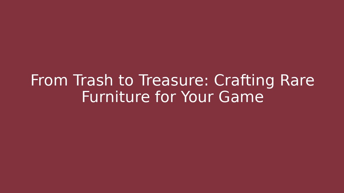 From Trash to Treasure: Crafting Rare Furniture for Your Game