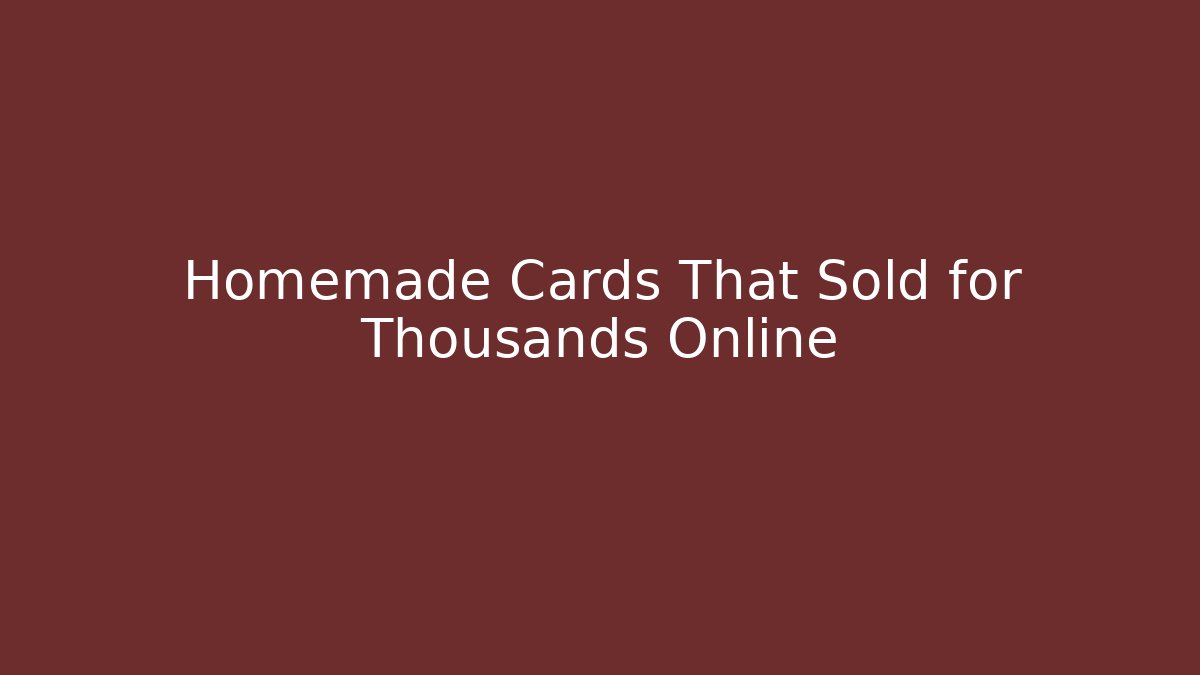 Homemade Cards That Sold for Thousands Online