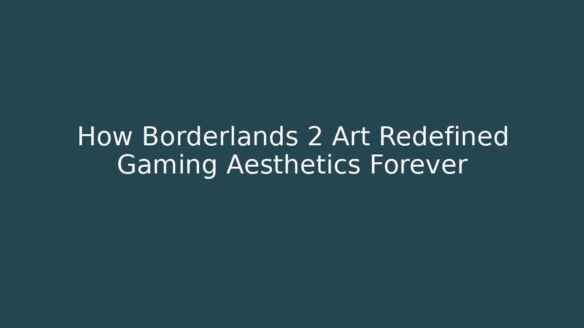 How Borderlands 2 Art Redefined Gaming Aesthetics Forever
