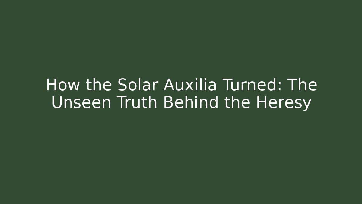 How the Solar Auxilia Turned: The Unseen Truth Behind the Heresy