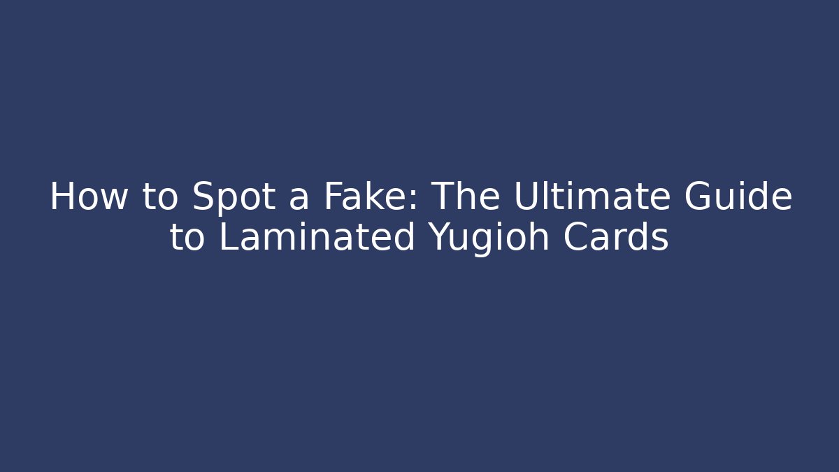How to Spot a Fake: The Ultimate Guide to Laminated Yugioh Cards