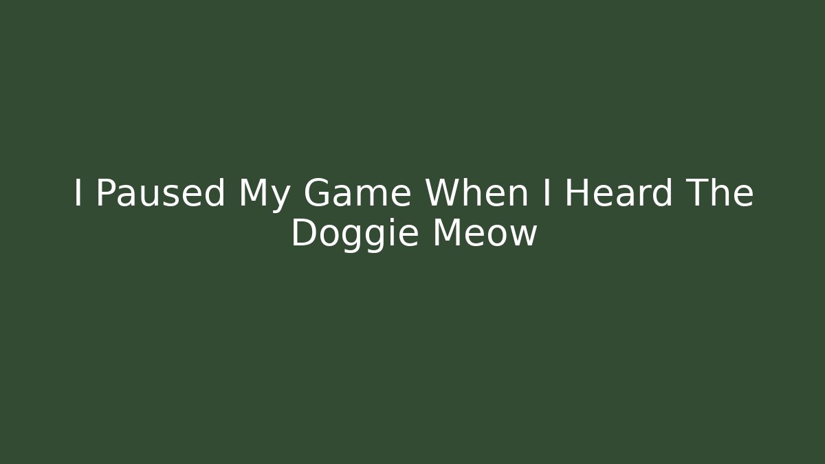I Paused My Game When I Heard The Doggie Meow
