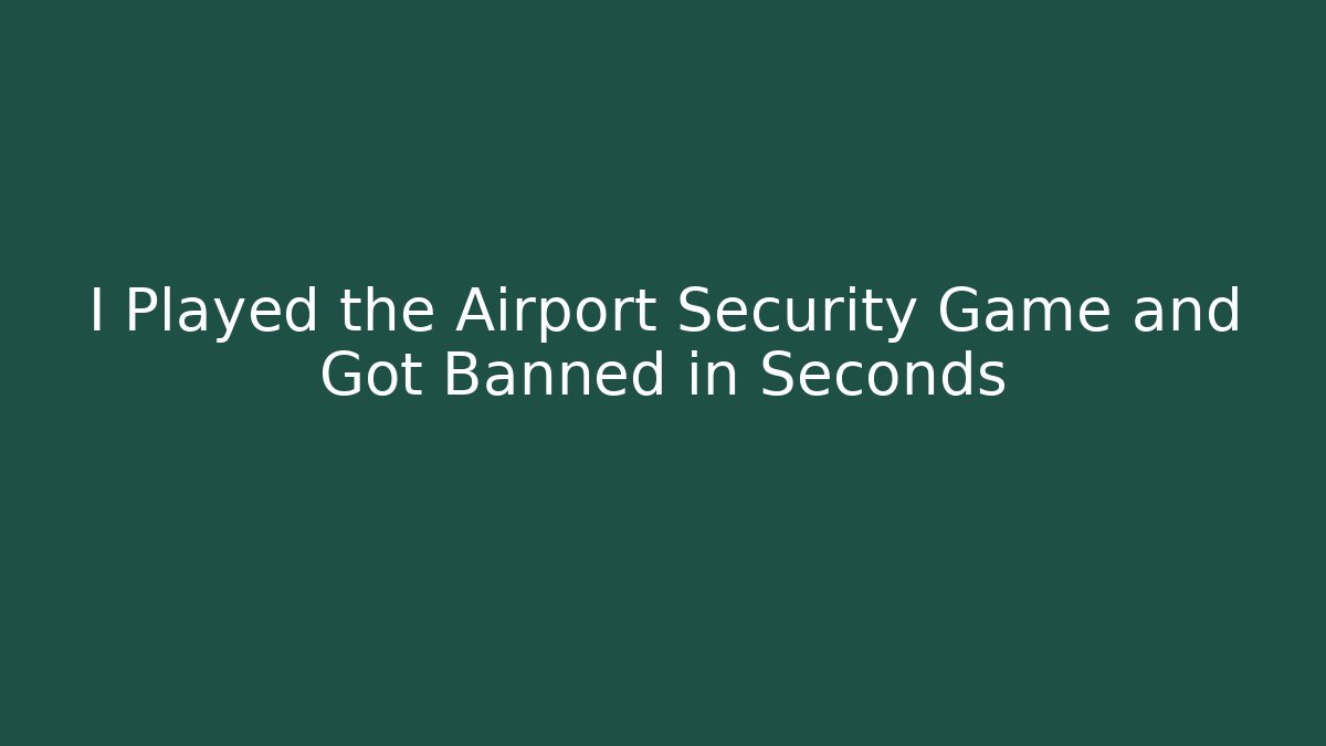 I Played the Airport Security Game and Got Banned in Seconds