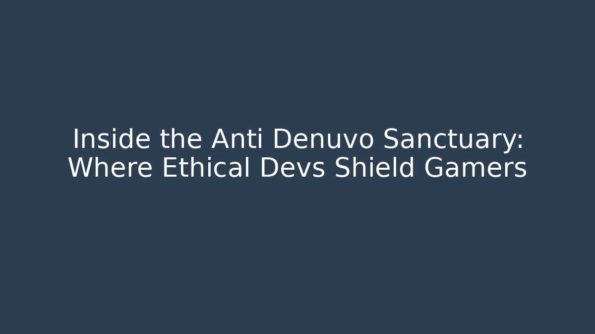 Inside the Anti Denuvo Sanctuary: Where Ethical Devs Shield Gamers - NADclinic