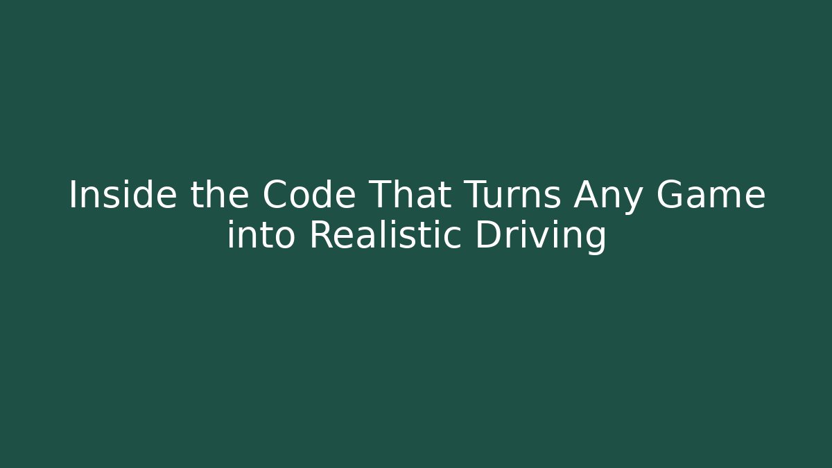 Inside the Code That Turns Any Game into Realistic Driving