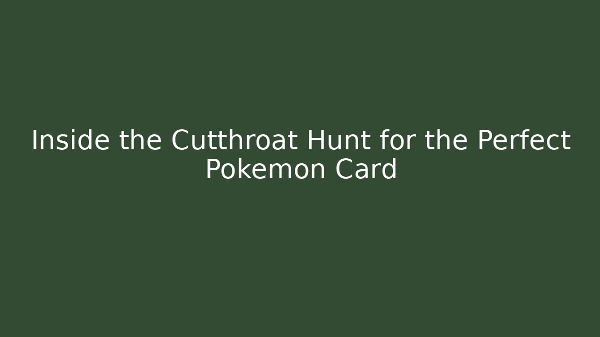 Inside the Cutthroat Hunt for the Perfect Pokémon Card