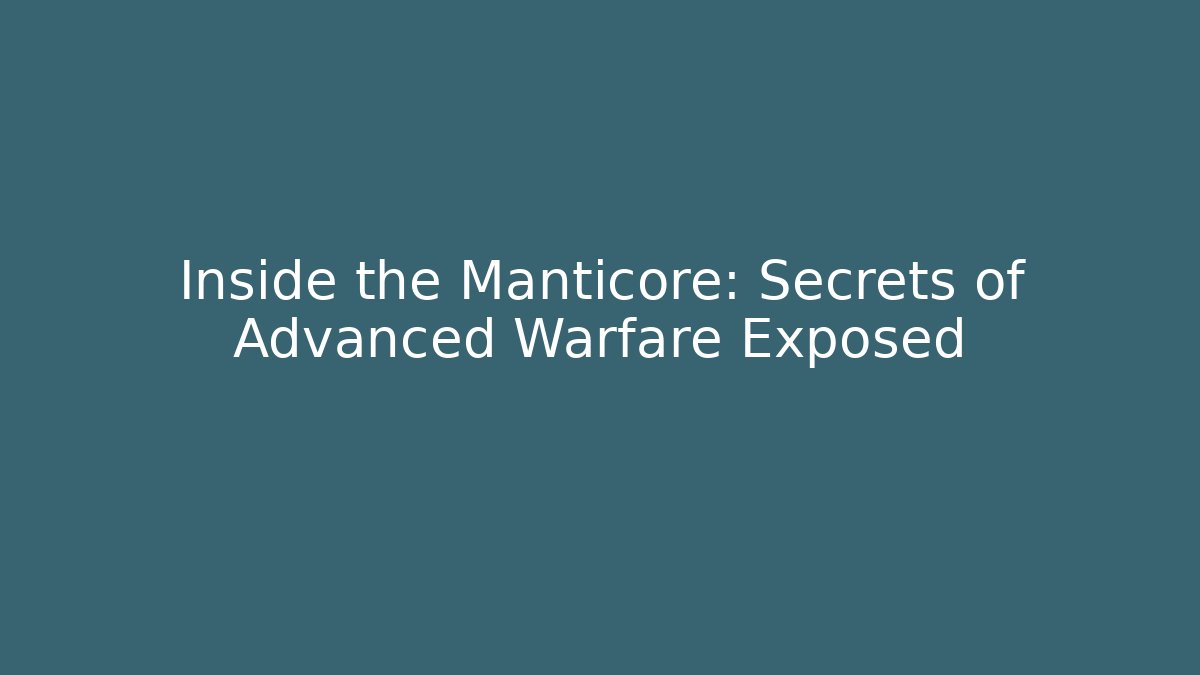 Inside the Manticore: Secrets of Advanced Warfare Exposed