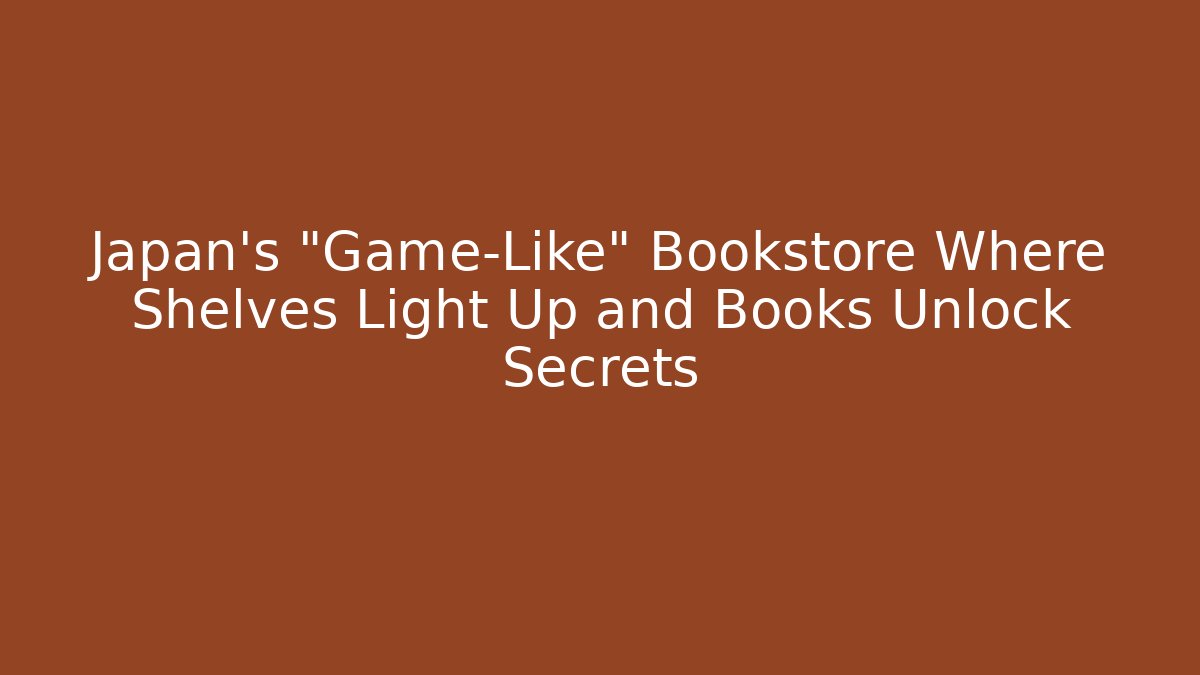 Japan's "Game-Like" Bookstore Where Shelves Light Up and Books Unlock Secrets