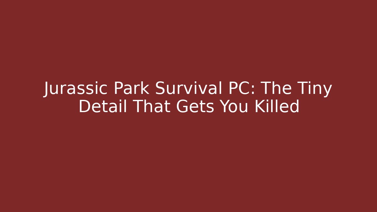 Jurassic Park Survival PC: The Tiny Detail That Gets You Killed