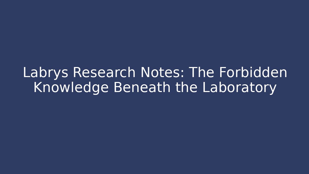 Labrys Research Notes: The Forbidden Knowledge Beneath the Laboratory