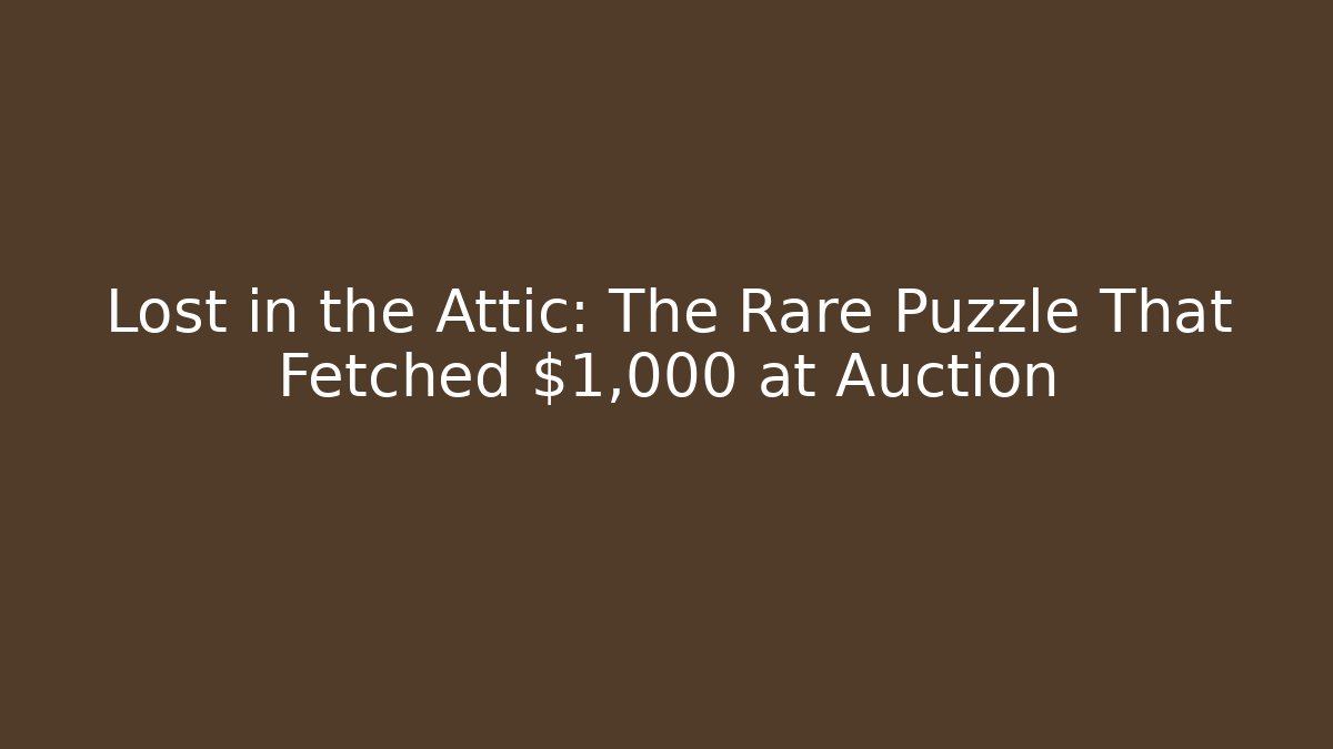 Lost in the Attic: The Rare Puzzle That Fetched $1,000 at Auction