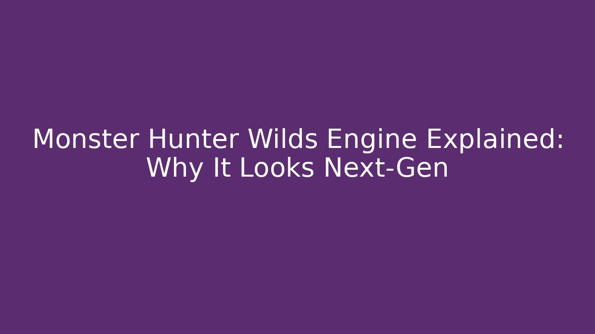 Monster Hunter Wilds Engine Explained: Why It Looks Next-Gen