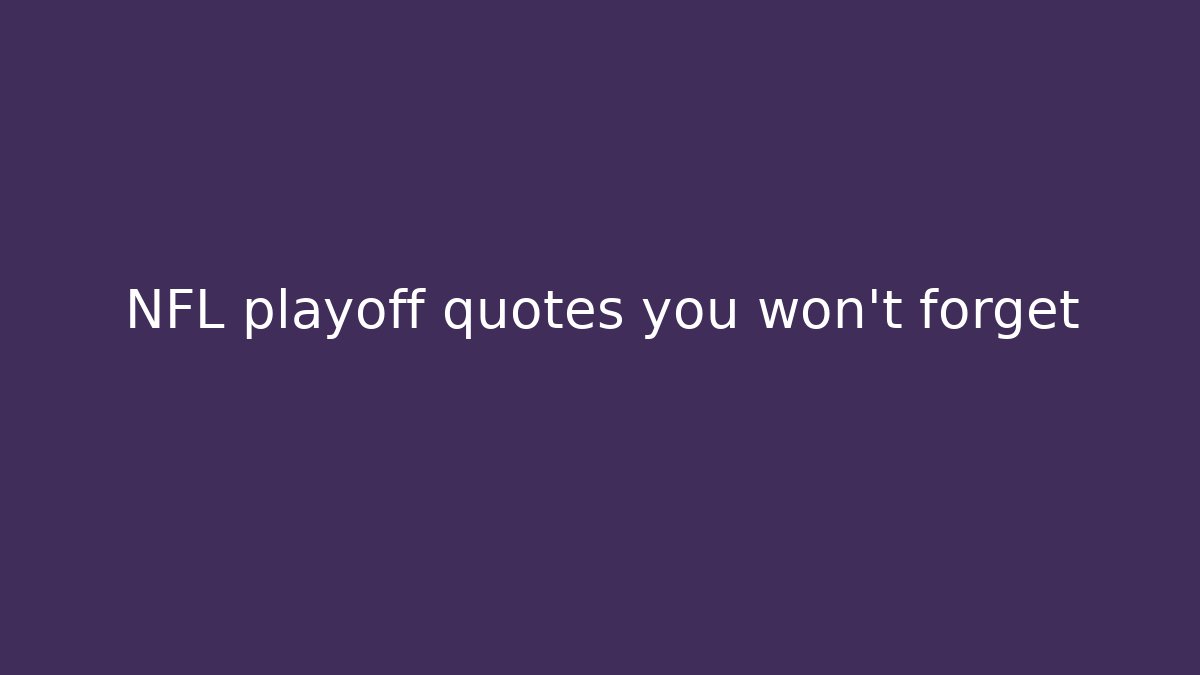NFL playoff quotes you won't forget