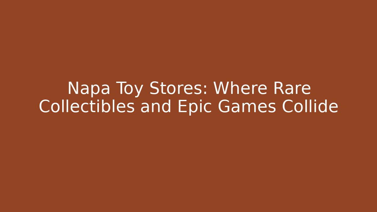 Napa Toy Stores: Where Rare Collectibles and Epic Games Collide