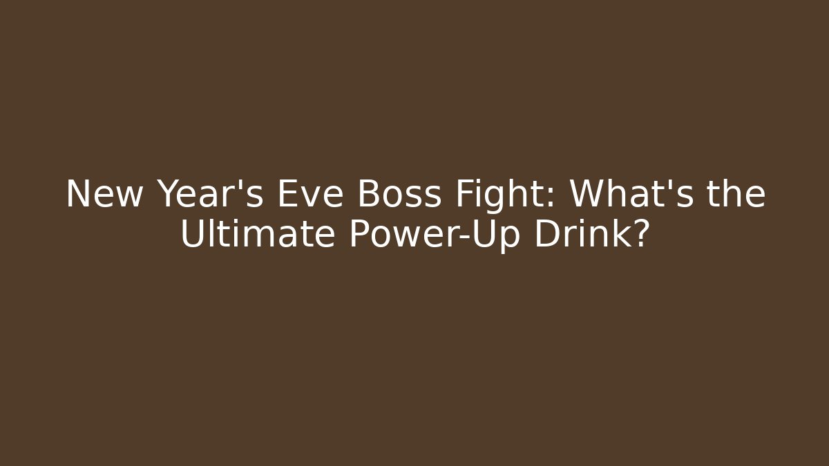 New Year’s Eve Boss Fight: What’s the Ultimate Power-Up Drink?
