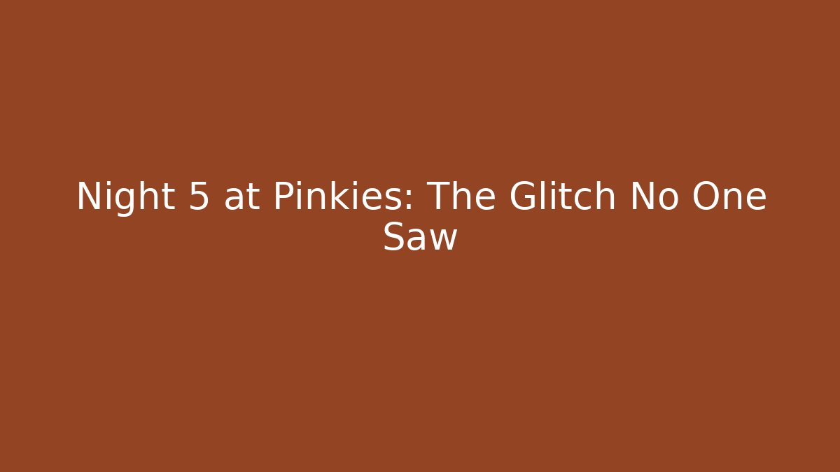 Night 5 at Pinkies: The Glitch No One Saw