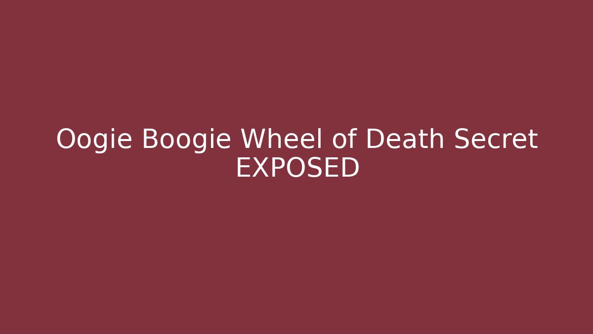 Oogie Boogie Wheel of Death Secret EXPOSED