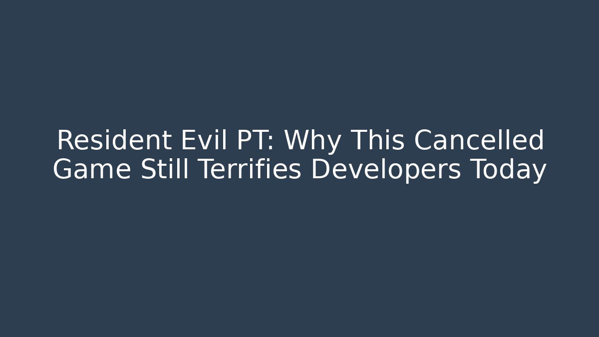 Resident Evil PT: Why This Cancelled Game Still Terrifies Developers Today
