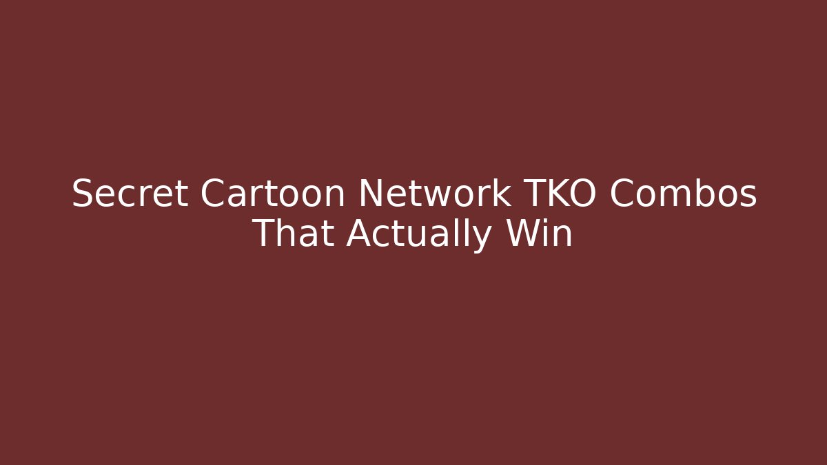 Secret Cartoon Network TKO Combos That Actually Win