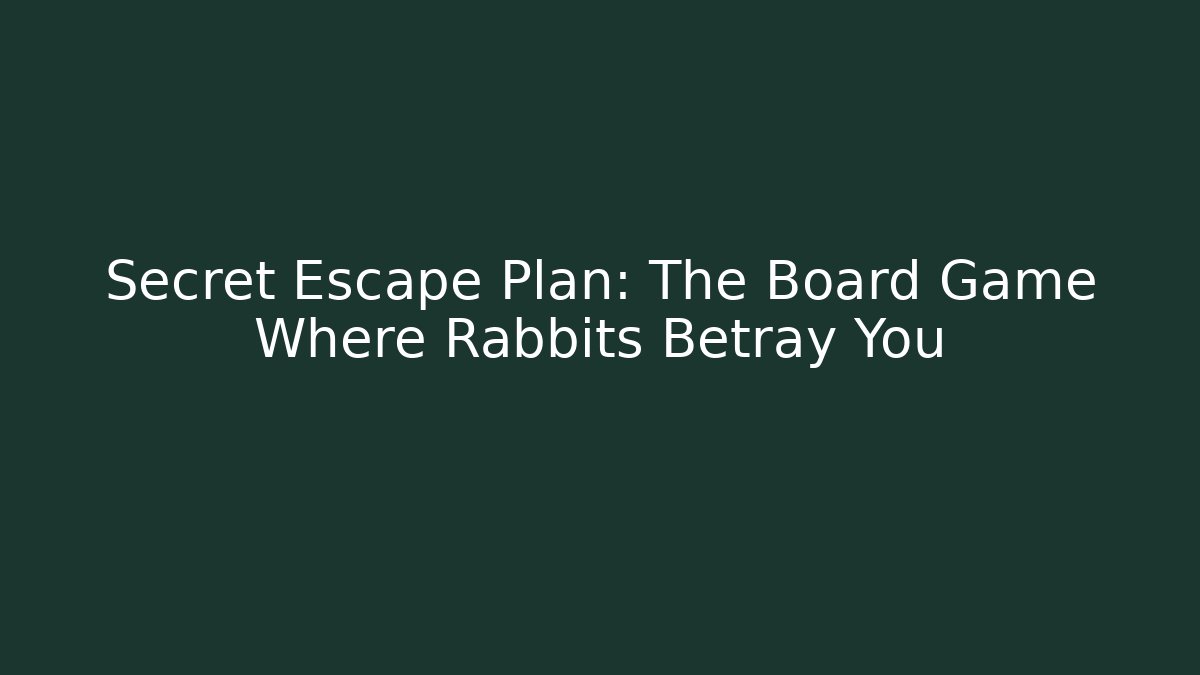 Secret Escape Plan: The Board Game Where Rabbits Betray You