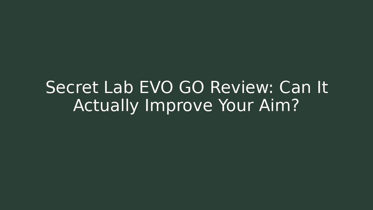 Secret Lab EVO GO Review: Can It Actually Improve Your Aim? - NADclinic