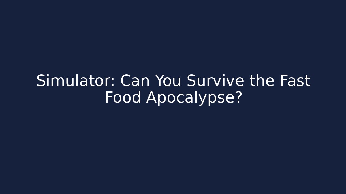 Simulator: Can You Survive the Fast Food Apocalypse?