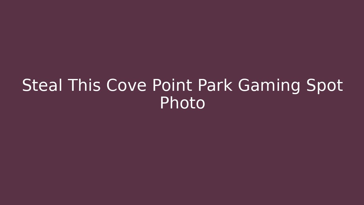 Steal This Cove Point Park Gaming Spot Photo