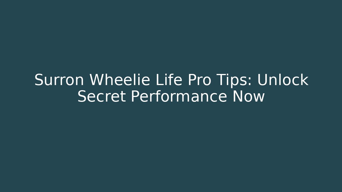 Surron Wheelie Life Pro Tips: Unlock Secret Performance Now