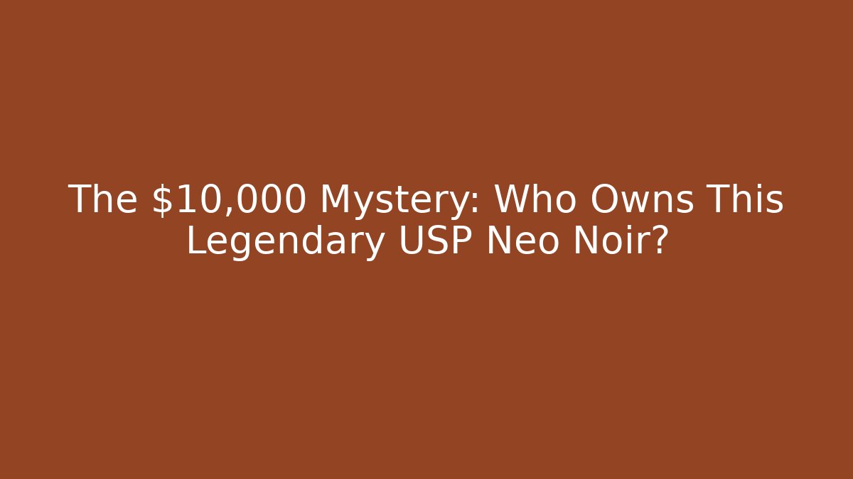 The $10,000 Mystery: Who Owns This Legendary USP Neo Noir?