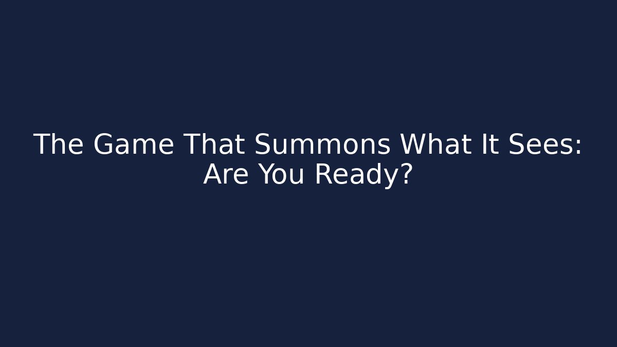 The Game That Summons What It Sees: Are You Ready?