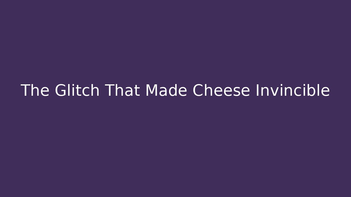The Glitch That Made Cheese Invincible