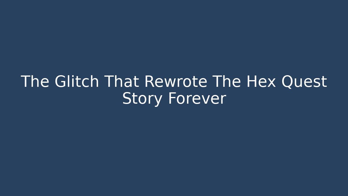 The Glitch That Rewrote The Hex Quest Story Forever