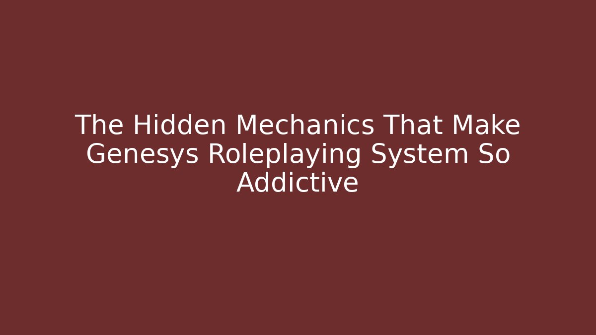 The Hidden Mechanics That Make Genesys Roleplaying System So Addictive