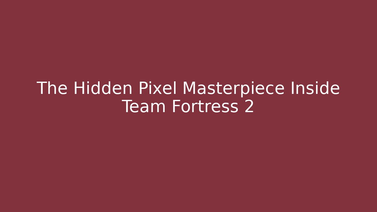 The Hidden Pixel Masterpiece Inside Team Fortress 2