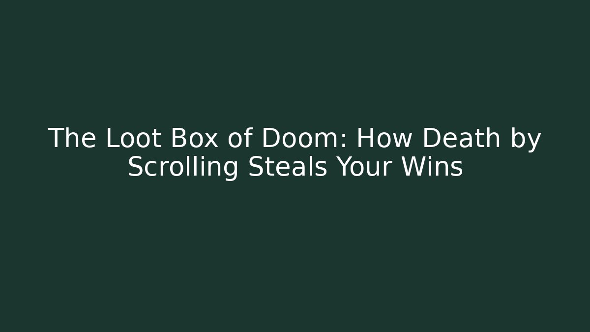 The Loot Box of Doom: How Death by Scrolling Steals Your Wins