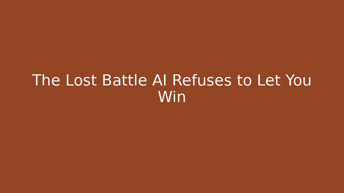 The Lost Battle AI Refuses to Let You Win