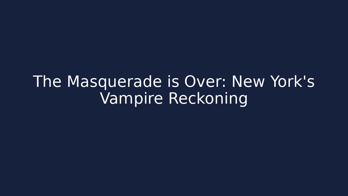 The Masquerade is Over: New York's Vampire Reckoning