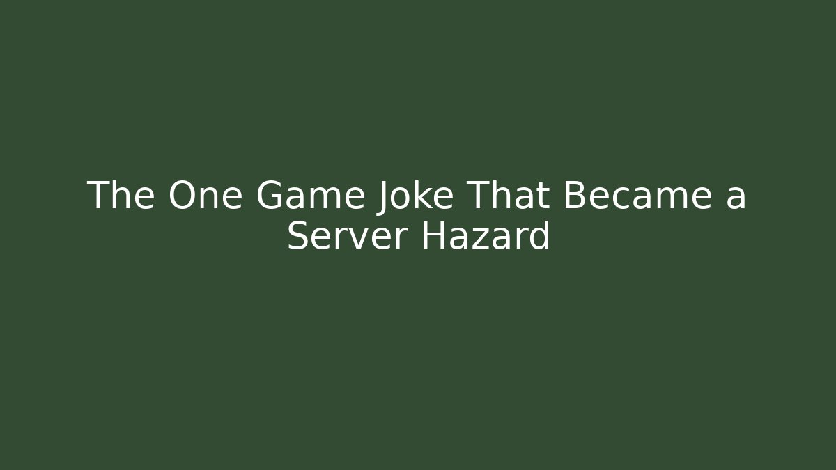 The One Game Joke That Became a Server Hazard - NADclinic