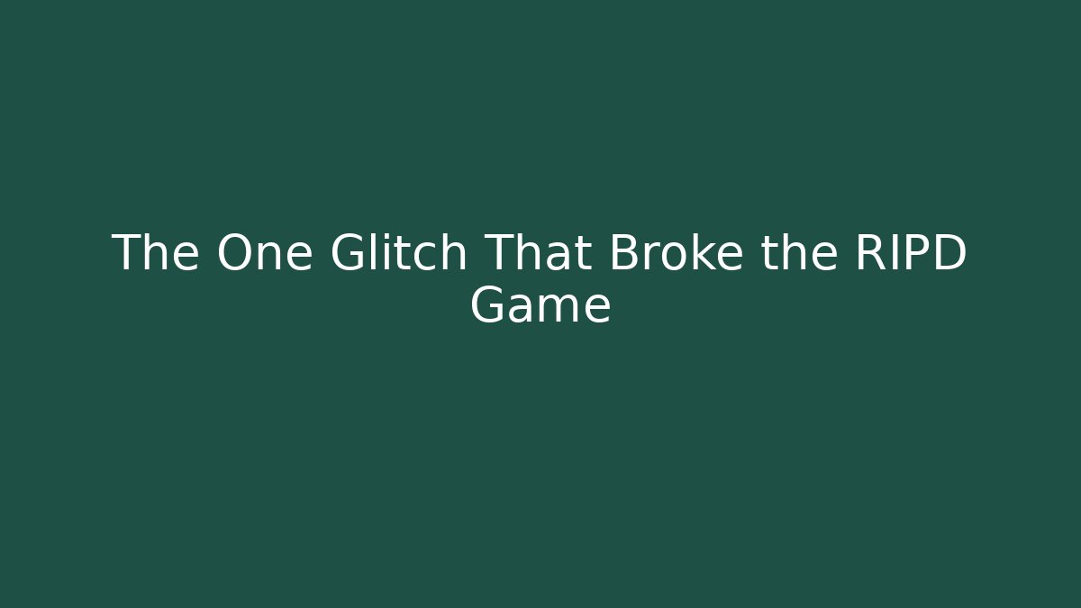 The One Glitch That Broke the RIPD Game - NADclinic