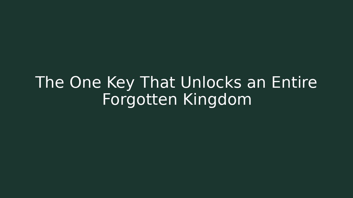 The One Key That Unlocks an Entire Forgotten Kingdom - NADclinic